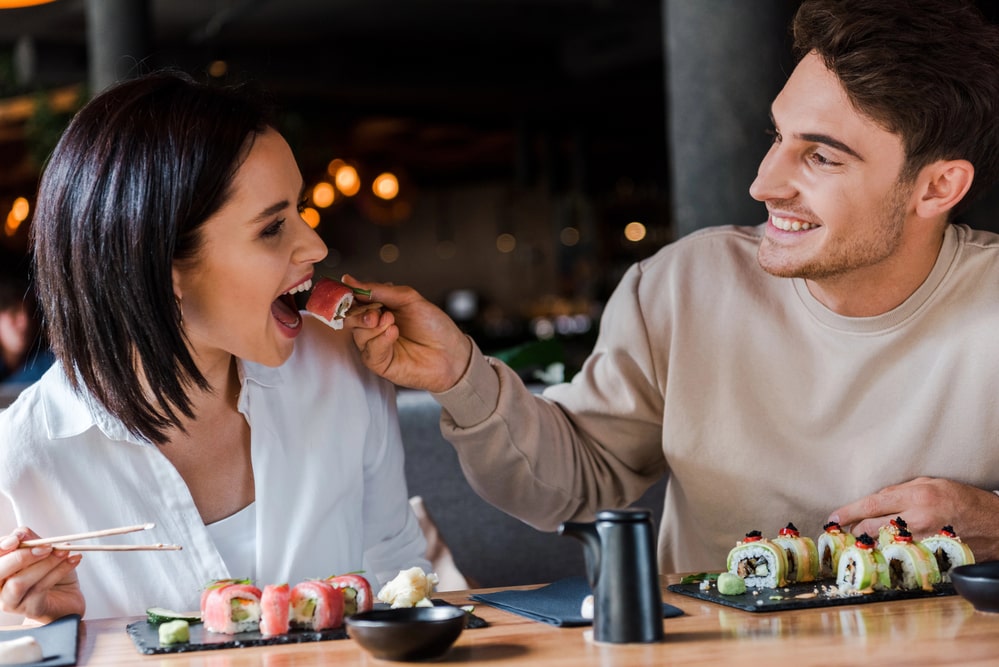 a couple enjoying sushi Arlington VA